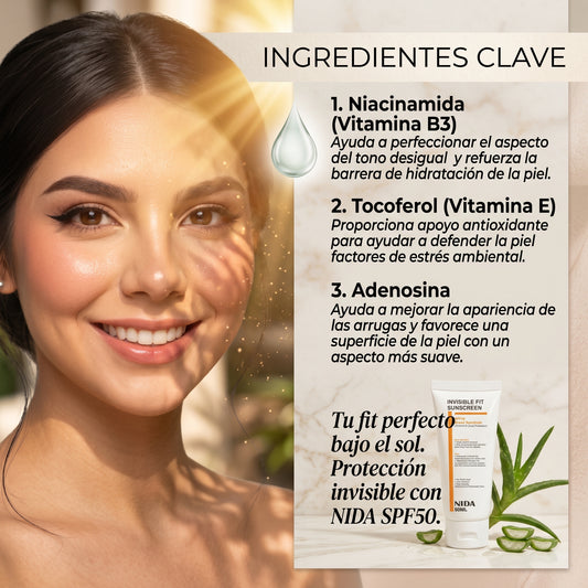 Nida Invisible Fit Sun Serum SPF50+ 60ml